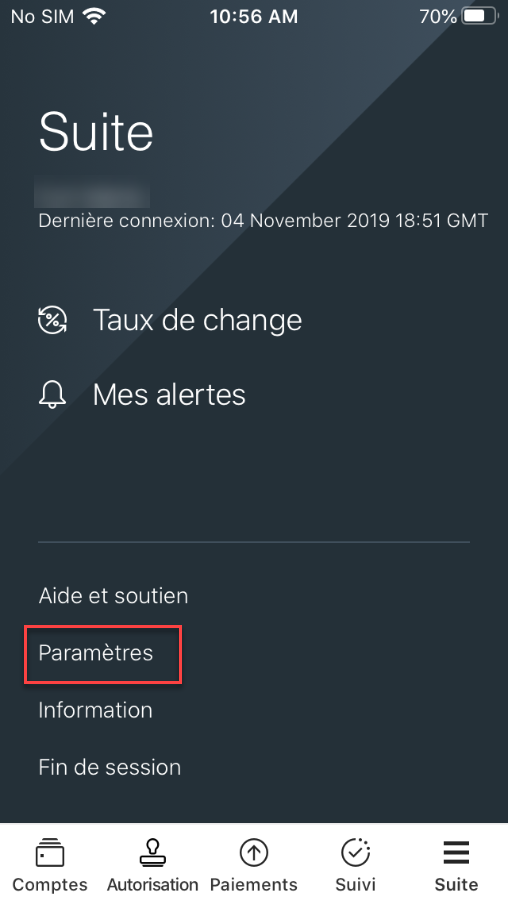 Modifier les parametres mobiles sur HSBCnet